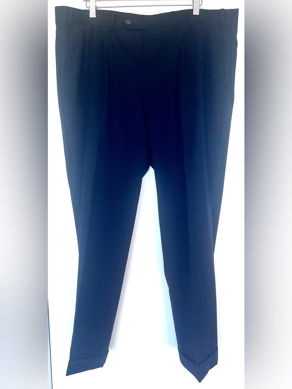 Ralph Lauren Men's Navy Blue Pleated Dress Pants Cuffed EUC 42x29